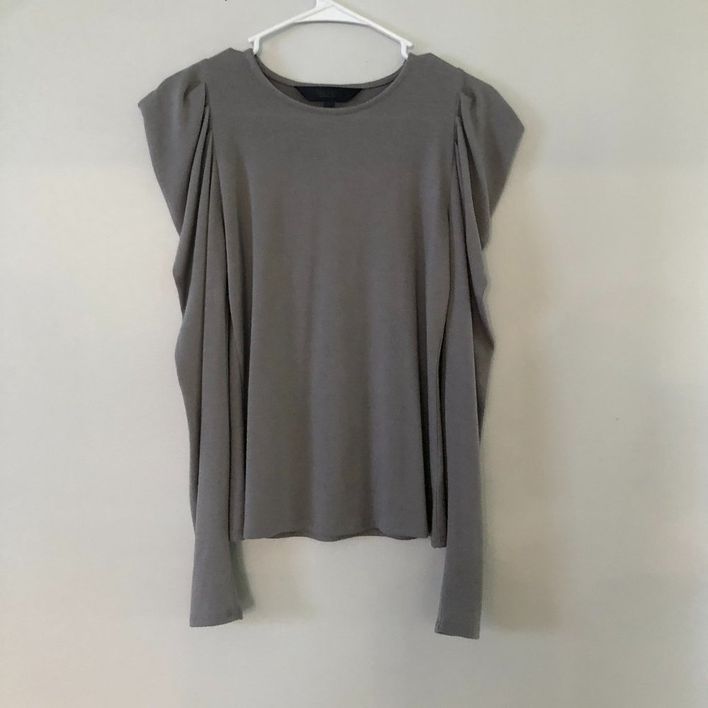 Grey Puff Long Sleeve Blouse